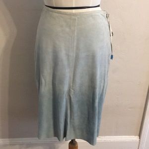 Banana Republic Blue Suede Skirt